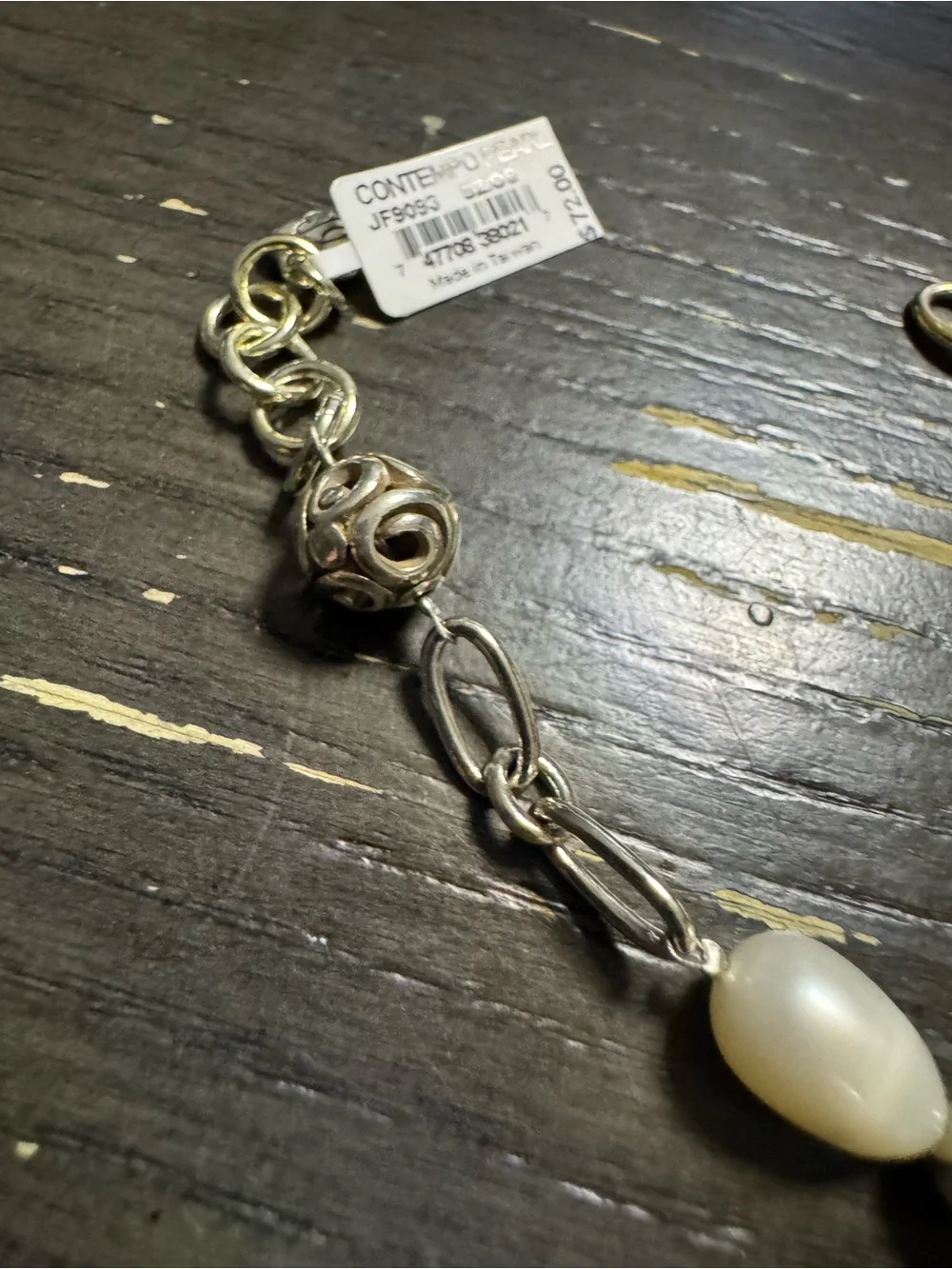 Brighton Silver-Tone Freshwater Pearl Link Bracelet